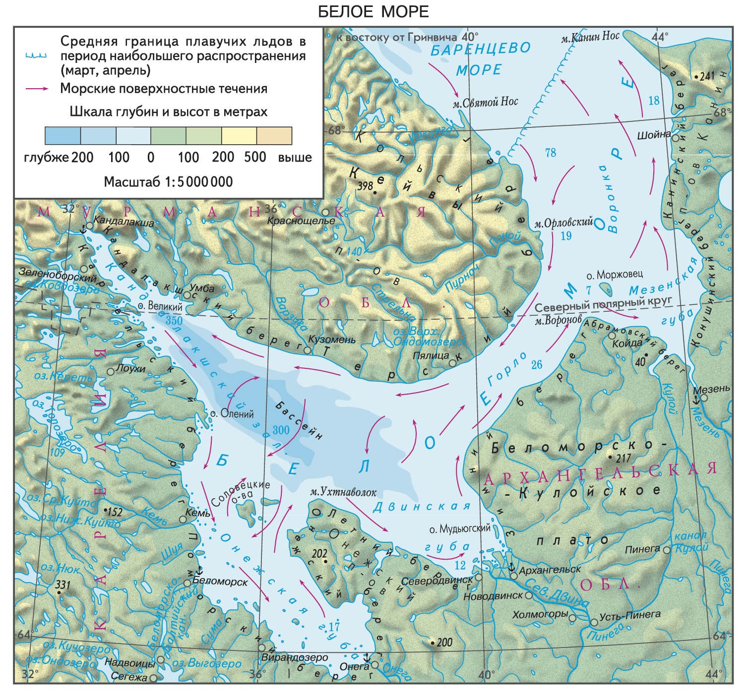 Белые заливы на карту. Схема белого моря. Карта течений белого моря. Карта глубин белого моря. Белое море глубины рельеф дна.