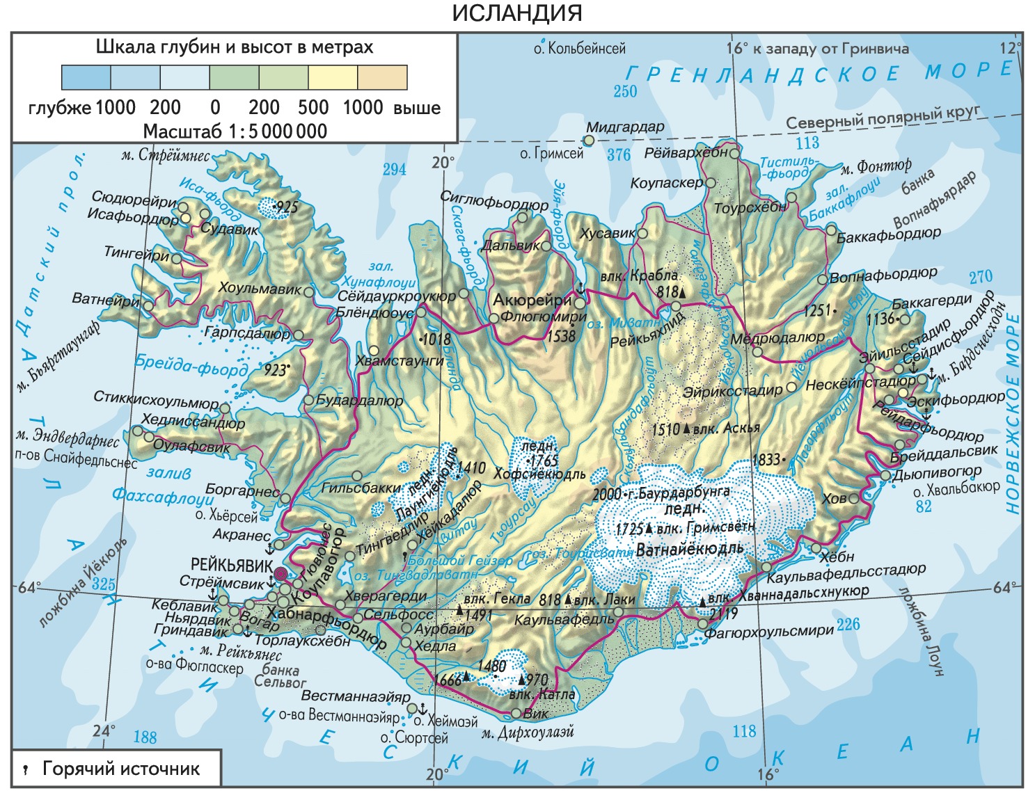Климатическая карта Исландии